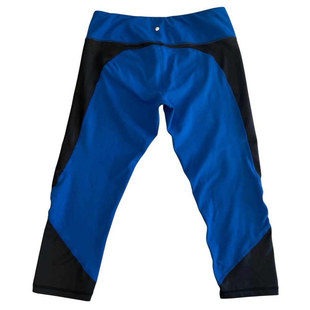 Yogalicious Blue Black‎ Color block High-Waist Leggings Size XL 15% Spandex #539 - Picture 2 of 8